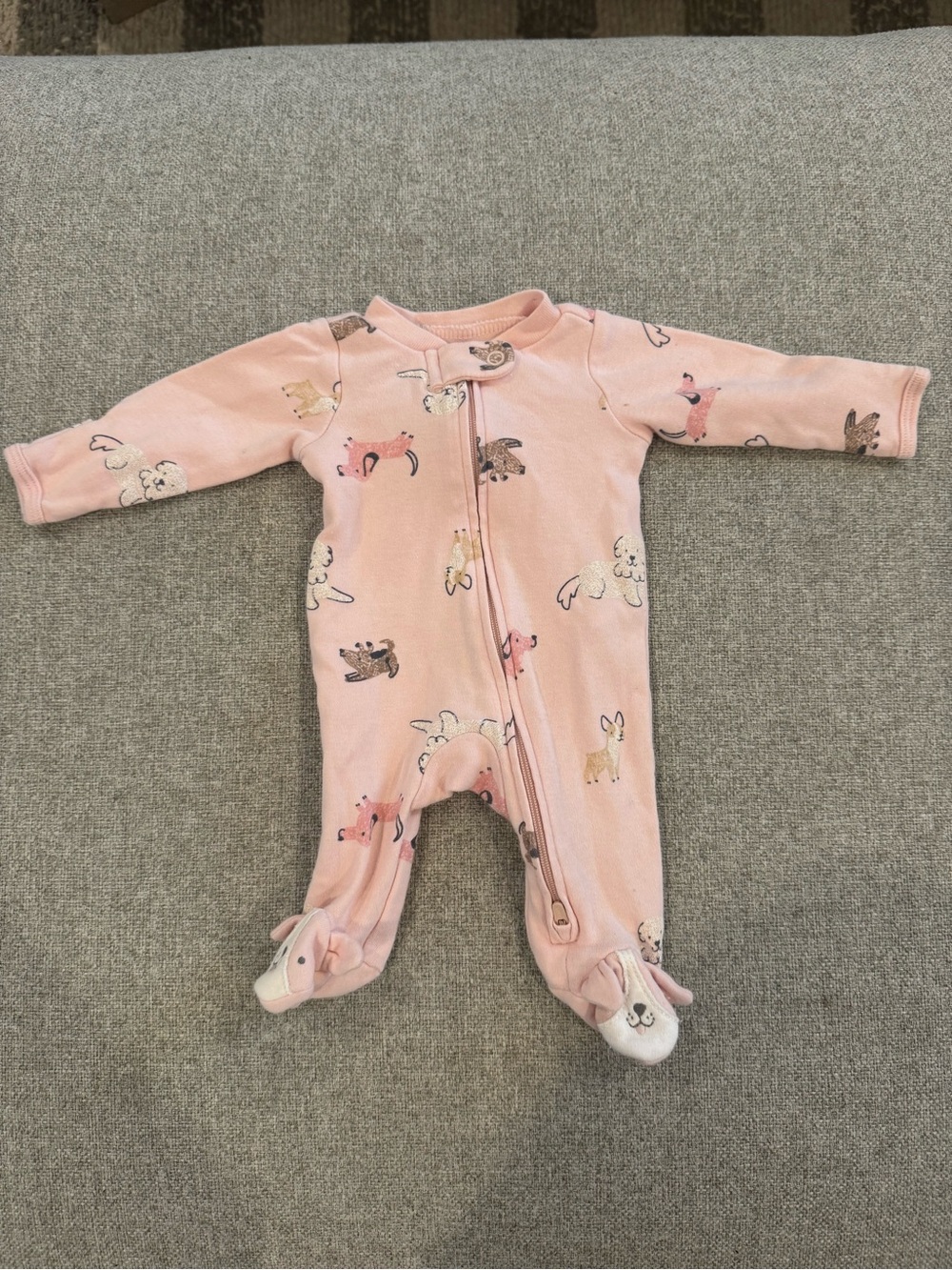 Carter's Pink Footed One-Piece with Animal Motif